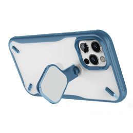 Nillkin Cyclops Case patvarus dėklas su fotoaparato dangteliu ir sulankstomu stovu iPhone 13 Pro Max mėlynai