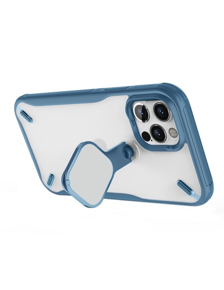 Nillkin Cyclops Case patvarus dėklas su fotoaparato dangteliu ir sulankstomu stovu iPhone 13 Pro Max mėlynai Nillkin Cyclops Case patvarus dėklas su fotoaparato dangteliu ir sulankstomu stovu iPhone 13 Pro Max mėlynai