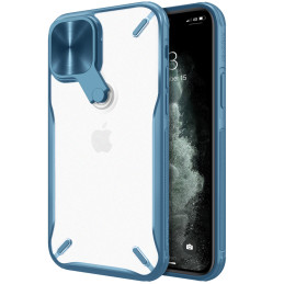 Nillkin Cyclops Case patvarus dėklas su fotoaparato dangteliu ir sulankstomu stovu iPhone 13 Pro Max mėlynai