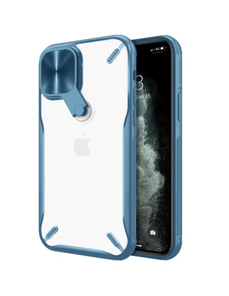 Nillkin Cyclops Case patvarus dėklas su fotoaparato dangteliu ir sulankstomu stovu iPhone 13 Pro Max mėlynai Nillkin Cyclops Case patvarus dėklas su fotoaparato dangteliu ir sulankstomu stovu iPhone 13 Pro Max mėlynai