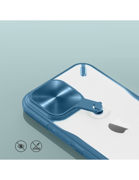 Nillkin Cyclops Case patvarus dėklas su fotoaparato dangteliu ir sulankstomu stovu iPhone 13 Pro Max mėlynai Nillkin Cyclops Case patvarus dėklas su fotoaparato dangteliu ir sulankstomu stovu iPhone 13 Pro Max mėlynai