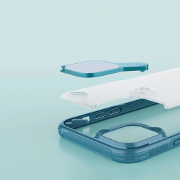 Nillkin Cyclops Case patvarus dėklas su fotoaparato dangteliu ir sulankstomu stovu iPhone 13 Pro Max mėlynai