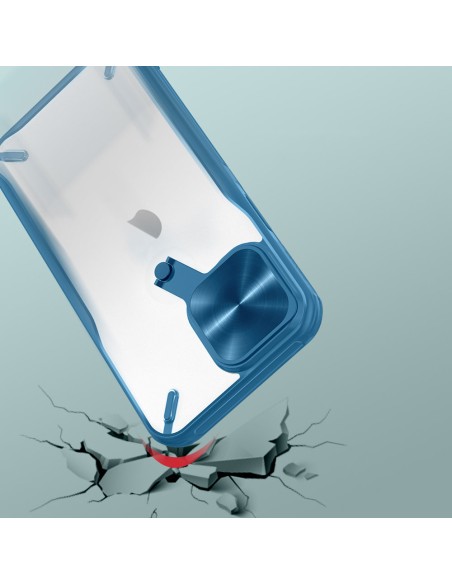 Nillkin Cyclops Case patvarus dėklas su fotoaparato dangteliu ir sulankstomu stovu iPhone 13 Pro Max mėlynai Nillkin Cyclops Case patvarus dėklas su fotoaparato dangteliu ir sulankstomu stovu iPhone 13 Pro Max mėlynai