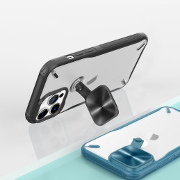 Nillkin Cyclops Case patvarus dėklas su fotoaparato dangteliu ir sulankstomu stovu iPhone 13 Pro Max mėlynai