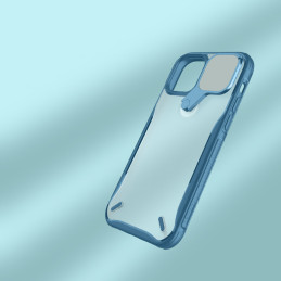 Nillkin Cyclops Case patvarus dėklas su fotoaparato dangteliu ir sulankstomu stovu iPhone 13 Pro Max mėlynai