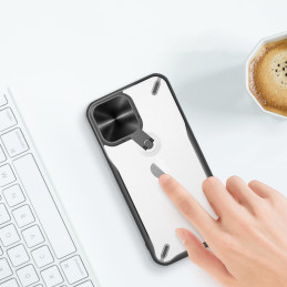 Nillkin Cyclops Case patvarus dėklas su fotoaparato dangteliu ir sulankstomu stovu iPhone 13 Pro Max mėlynai