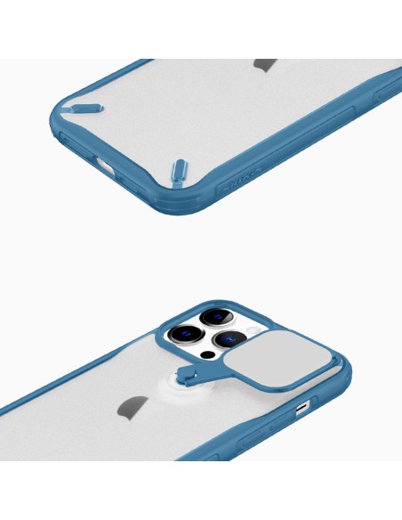 Nillkin Cyclops Case patvarus dėklas su fotoaparato dangteliu ir sulankstomu stovu iPhone 13 Pro Max mėlynai Nillkin Cyclops Case patvarus dėklas su fotoaparato dangteliu ir sulankstomu stovu iPhone 13 Pro Max mėlynai