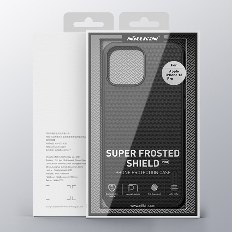 Nillkin Super Frosted Shield sustiprintas dėklas, dangtelis iPhone 13 Pro, mėlynas