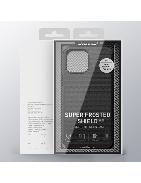 Nillkin Super Frosted Shield sustiprintas dėklo dangtelis iPhone 13 Pro Max juodas Nillkin Super Frosted Shield sustiprintas dėklo dangtelis iPhone 13 Pro Max juodas