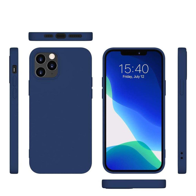 Silicone Case lankstus silikoninis dėklo dangtelis skirtas iPhone 13 Pro mėlynas