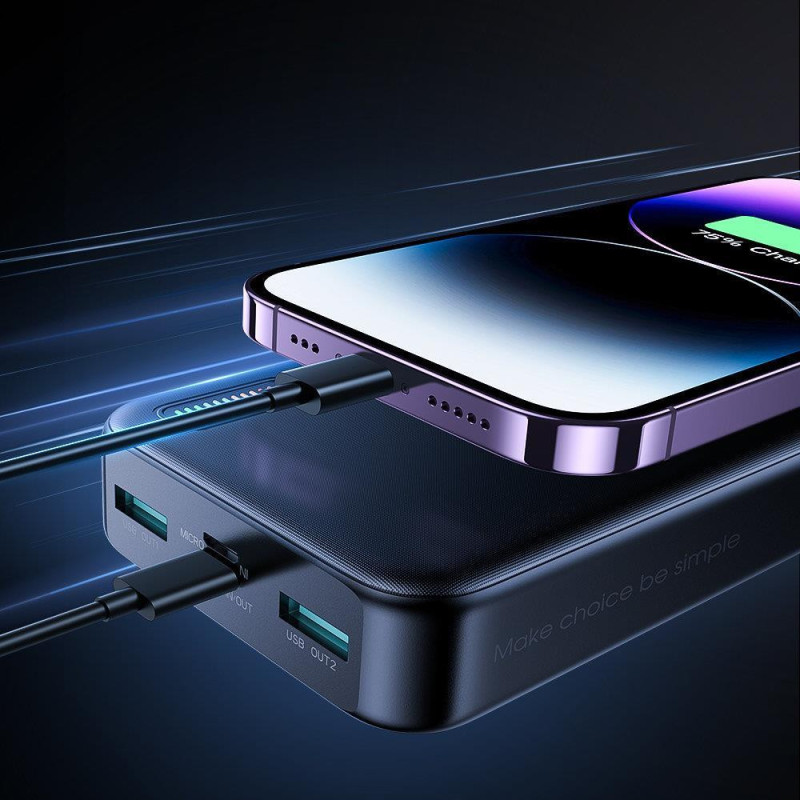 Powerbank 20000mAh Dazzling Series 22,5W juoda