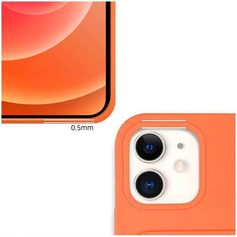 Kortelių dėklas, silikoninis piniginės dėklas su dokumentų kortelei skirta iPhone 12 Pro Max, oranžinė