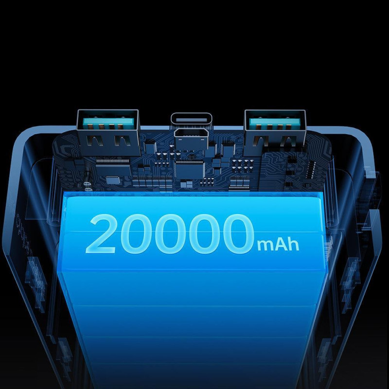 Powerbank 20000mAh Dazzling Series 22,5W juoda