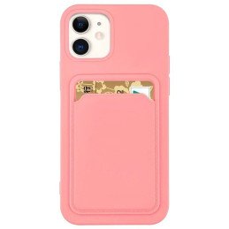 Kortelės dėklas, silikoninis piniginės dėklas su kortelės lizdu dokumentams, skirtas Samsung Galaxy A42 5G Pink