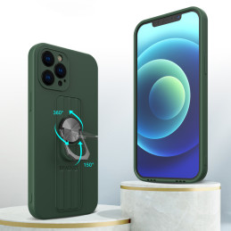 Ring Case silikoninis dėklas su pirštų laikikliu ir stovu iPhone 12 Pro Max mint