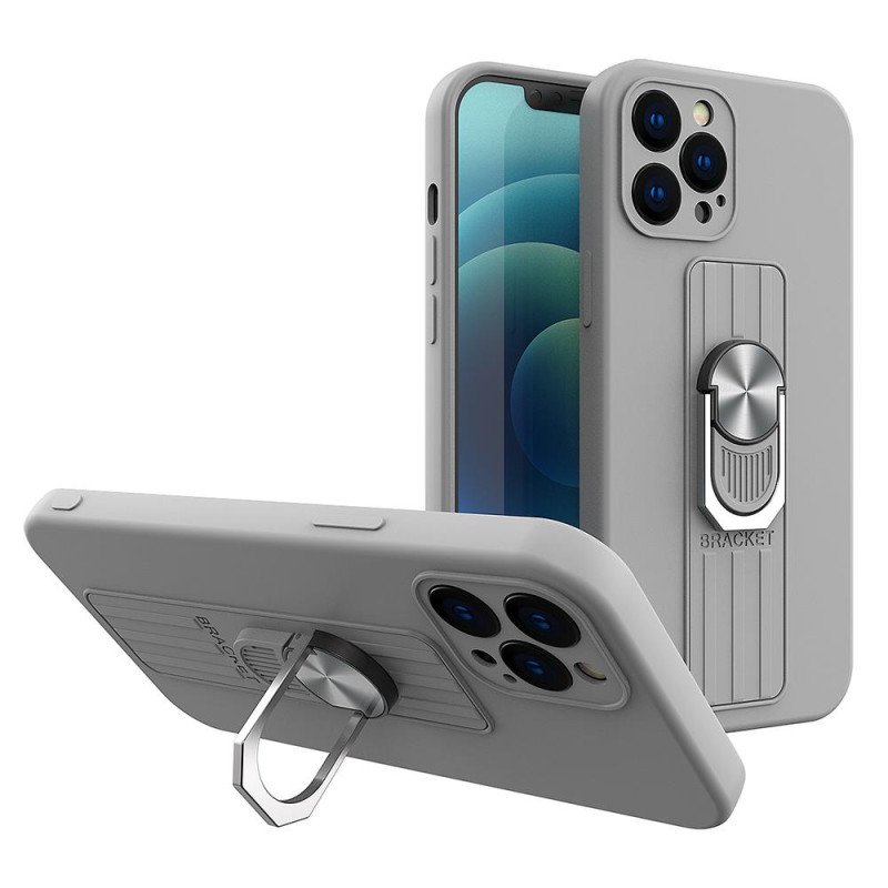 Silikoninis žiedo dėklas su rankena ir stovu, skirtas Samsung Galaxy S21+ 5G (S21 Plus 5G) sidabrinis Silikoninis žiedo dėklas su rankena ir stovu, skirtas Samsung Galaxy S21+ 5G (S21 Plus 5G) sidabrinis