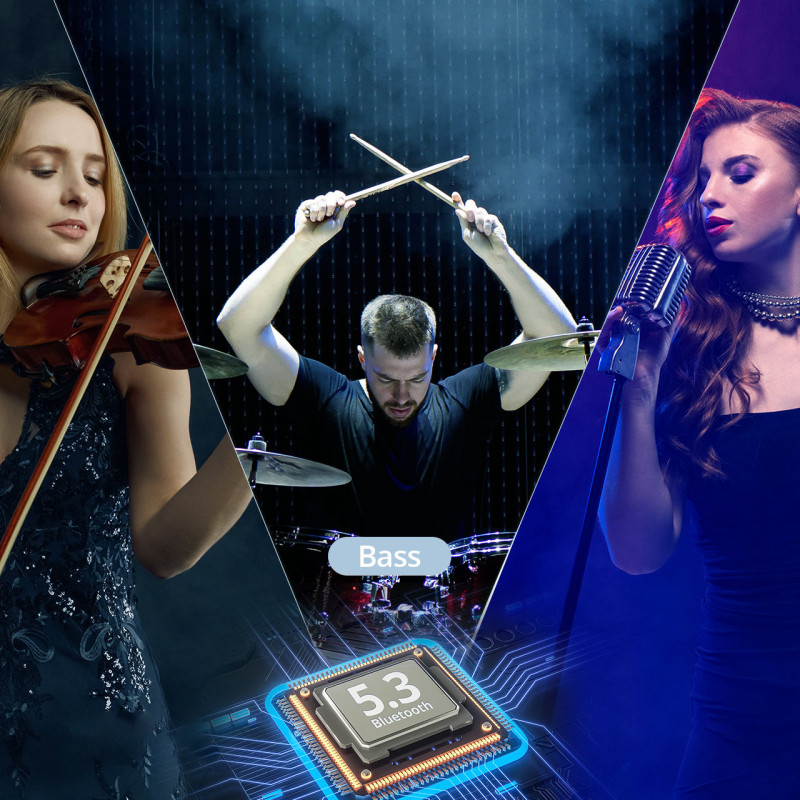 Onyx Pure Hybrid Dual Driver belaidės Bluetooth ausinės juodos