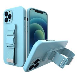 Virvės dėklas gelio dėklas su dirželiu grandinės rankinė diržas iPhone 8 Plus / iPhone 7 Plus mėlyna