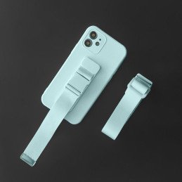 Virvės dėklas gelio dėklas su dirželiu grandinės rankinė dirželis iPhone 11 Pro juodas