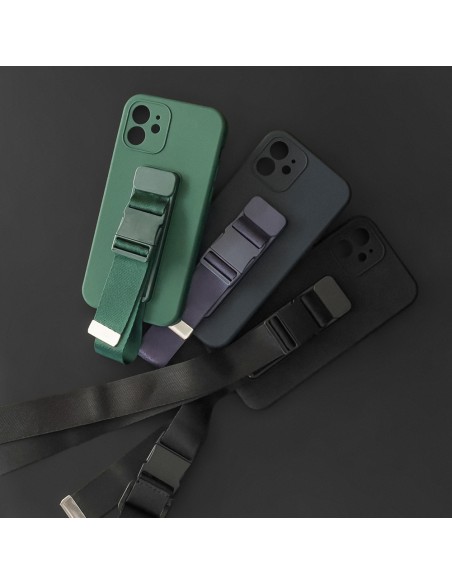 Virvelės dėklas, gelio dėklas su dirželiu, grandinės rankinė, iPhone 11 Pro rožinė