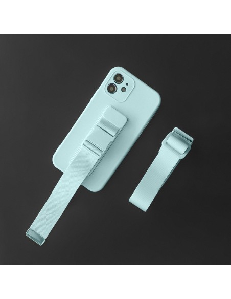 Virvės dėklas, gelio dėklas su dirželiu, grandinės rankinė, dirželiu iPhone 11 Pro Max mėlyna