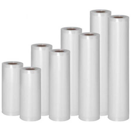 Folija ant ritinio Riektuoti maišeliai vakuuminiam sandarikliui Įvairių dydžių RINKINYS 8 ritinėliai LFGB ir FDA sertifikatas