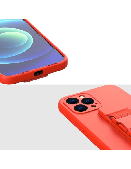 Virvės dėklas, gelio dėklas su virvele, grandinėle, piniginė, dirželiu iPhone 12 geltona