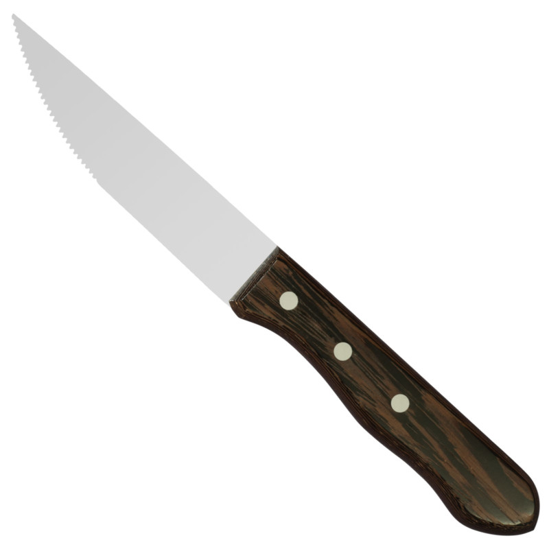 Kepsnių peilis dantyta nerūdijančio plieno WENGE medinė rankena, ilgis 125 mm - Hendi 841143