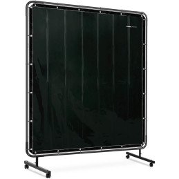 Apsauginė ekrano suvirinimo uždanga su rėmu ant ratukų 174 x 174 cm - juoda