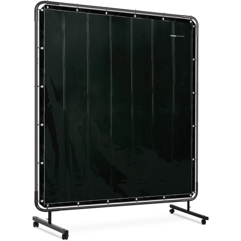 Apsauginė ekrano suvirinimo uždanga su rėmu ant ratukų 174 x 174 cm - juoda