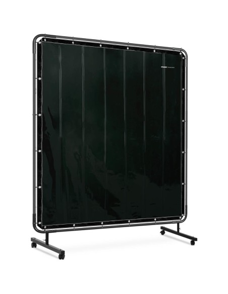 Apsauginė ekrano suvirinimo uždanga su rėmu ant ratukų 174 x 174 cm - juoda Apsauginė ekrano suvirinimo uždanga su rėmu ant ratukų 174 x 174 cm - juoda