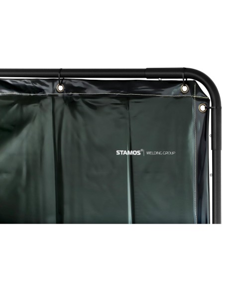 Apsauginė ekrano suvirinimo uždanga su rėmu ant ratukų 174 x 174 cm - juoda Apsauginė ekrano suvirinimo uždanga su rėmu ant ratukų 174 x 174 cm - juoda
