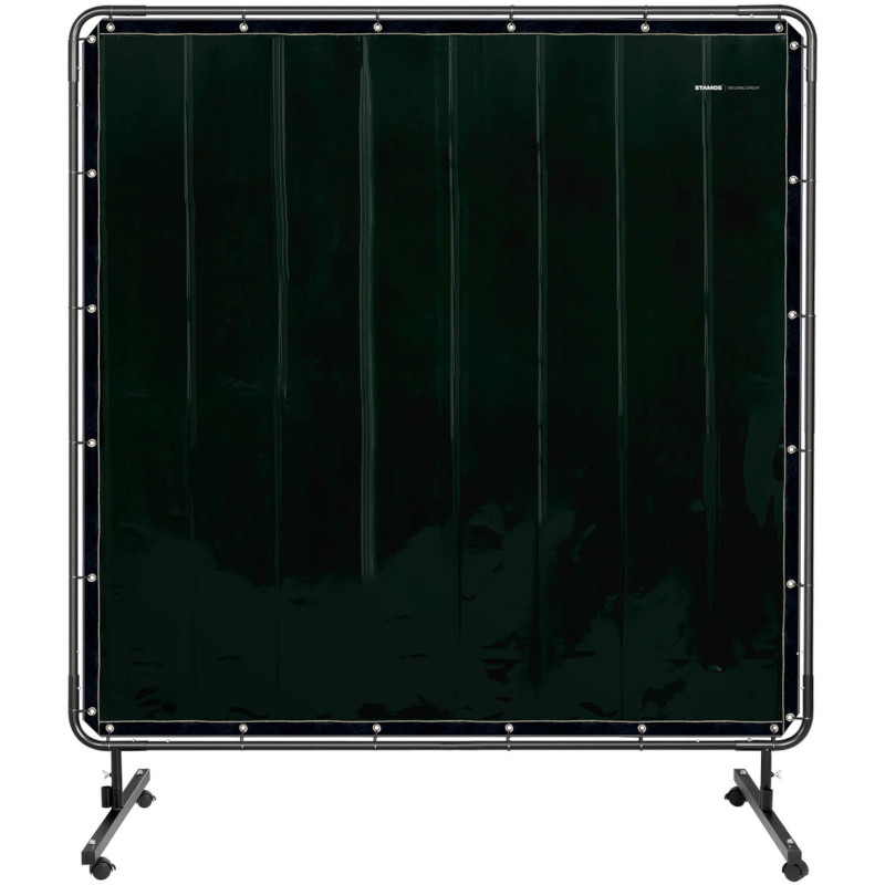 Apsauginė ekrano suvirinimo uždanga su rėmu ant ratukų 174 x 174 cm - juoda