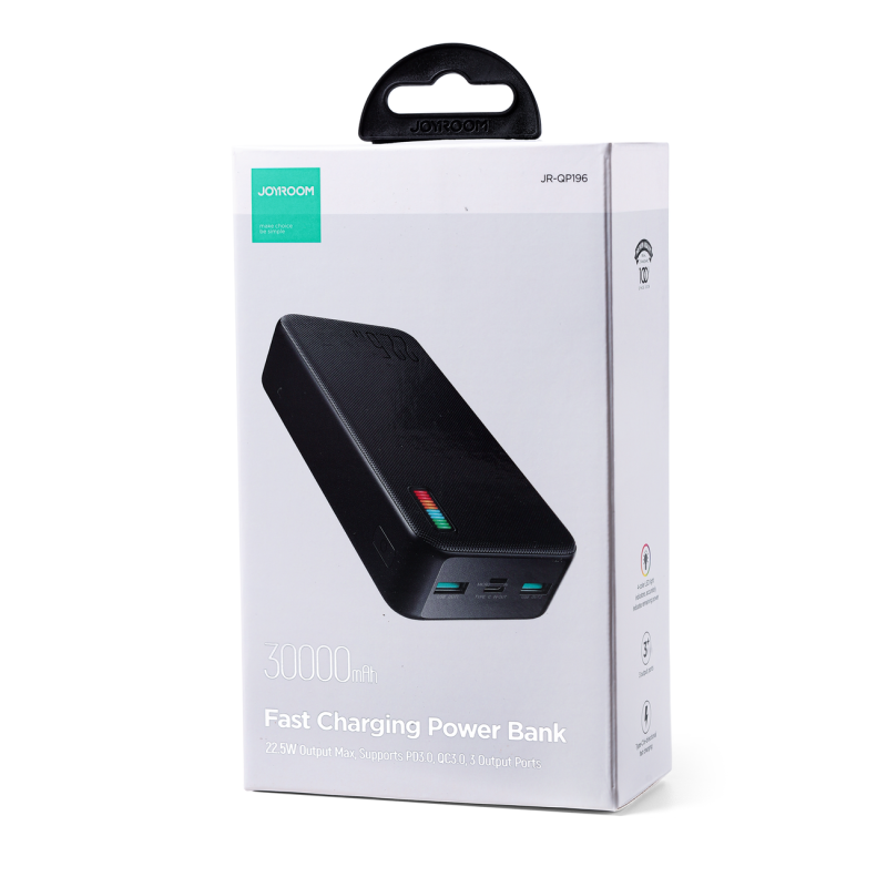 Powerbank 30000mAh Dazzling Series 22,5W juoda