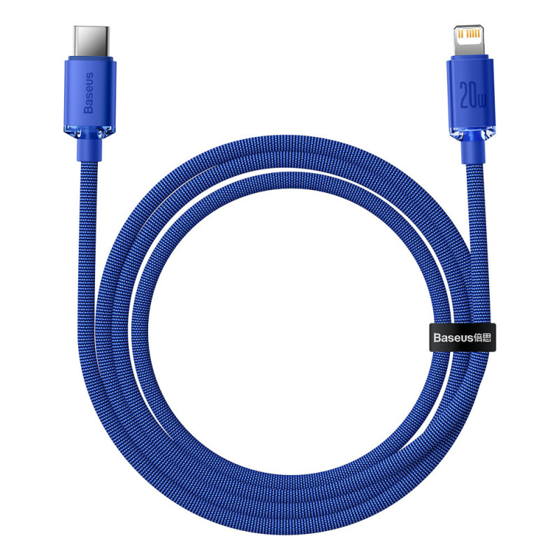 Kabelio laidas greitam įkrovimui ir duomenų perdavimui USB-C iPhone Lightning 20W 1,2m mėlynas