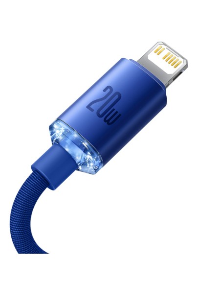 Kabelio laidas greitam įkrovimui ir duomenų perdavimui USB-C iPhone Lightning 20W 1,2m mėlynas Kabelio laidas greitam įkrovimui ir duomenų perdavimui USB-C iPhone Lightning 20W 1,2m mėlynas