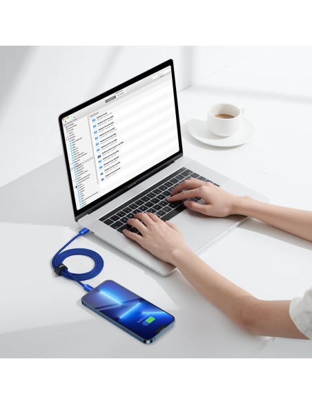 Kabelio laidas greitam įkrovimui ir duomenų perdavimui USB-C iPhone Lightning 20W 1,2m mėlynas Kabelio laidas greitam įkrovimui ir duomenų perdavimui USB-C iPhone Lightning 20W 1,2m mėlynas