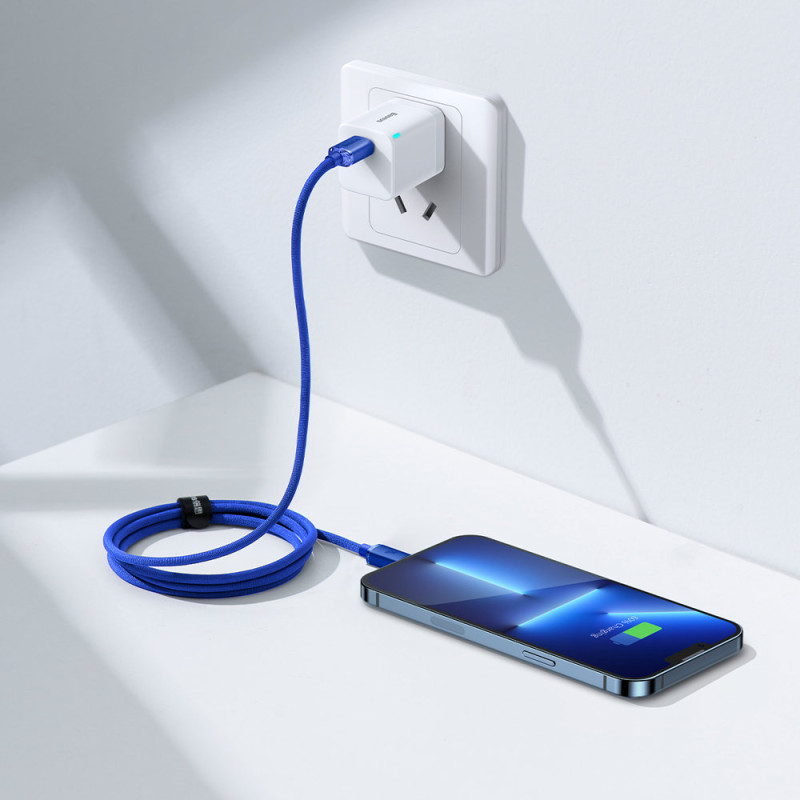 Kabelio laidas greitam įkrovimui ir duomenų perdavimui USB-C iPhone Lightning 20W 1,2m mėlynas