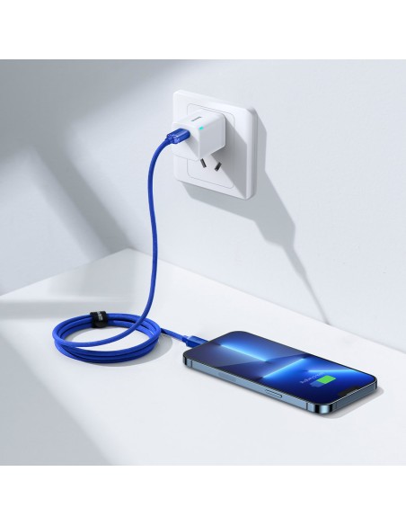 Kabelio laidas greitam įkrovimui ir duomenų perdavimui USB-C iPhone Lightning 20W 1,2m mėlynas Kabelio laidas greitam įkrovimui ir duomenų perdavimui USB-C iPhone Lightning 20W 1,2m mėlynas