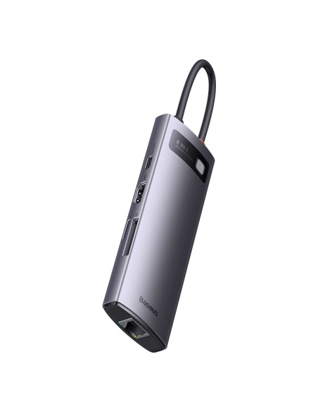 StarJoy HUB 8in1 USB-C 3xUSB HDMI RJ45 SD ir TF PD kortelių skaitytuvas pilkas StarJoy HUB 8in1 USB-C 3xUSB HDMI RJ45 SD ir TF PD kortelių skaitytuvas pilkas