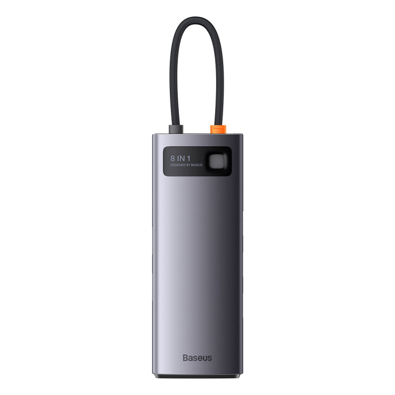 StarJoy HUB 8in1 USB-C 3xUSB HDMI RJ45 SD ir TF PD kortelių skaitytuvas pilkas