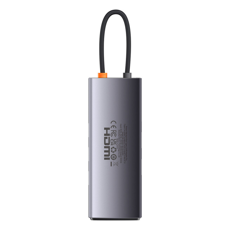 StarJoy HUB 8in1 USB-C 3xUSB HDMI RJ45 SD ir TF PD kortelių skaitytuvas pilkas