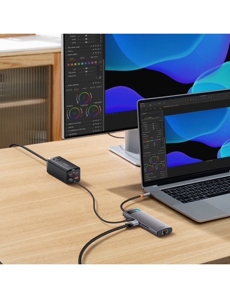 StarJoy HUB 8in1 USB-C 3xUSB HDMI RJ45 SD ir TF PD kortelių skaitytuvas pilkas StarJoy HUB 8in1 USB-C 3xUSB HDMI RJ45 SD ir TF PD kortelių skaitytuvas pilkas