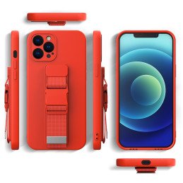Virvės dėklas, gelio dėklas su virvele, grandinėle, piniginė, dirželiu iPhone 13 Pro tamsiai mėlyna