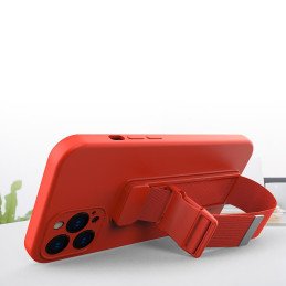 Virvės dėklas, gelio dėklas su virvele, grandinėle, piniginė, dirželiu iPhone 13 Pro tamsiai mėlyna