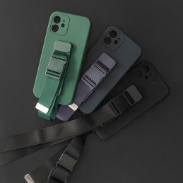 Virvės dėklas, gelio dėklas su virvele, grandinėle, piniginė, dirželiu iPhone 13 Pro tamsiai mėlyna