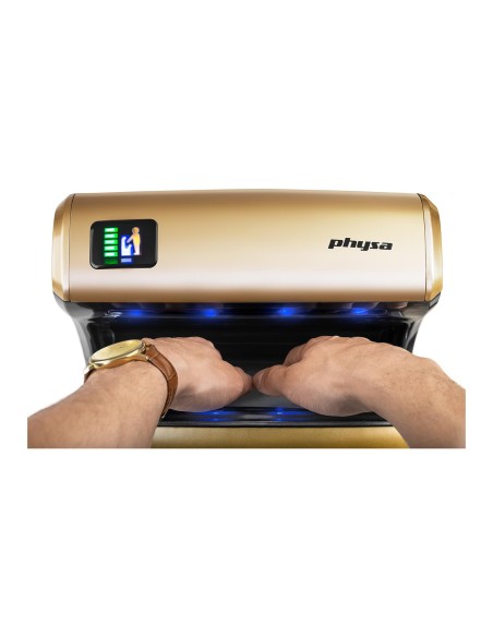 Sieninis kišeninis elektrinis auksinis rankų džiovintuvas 1200W Physa Bari auksinis Sieninis kišeninis elektrinis auksinis rankų džiovintuvas 1200W Physa Bari auksinis