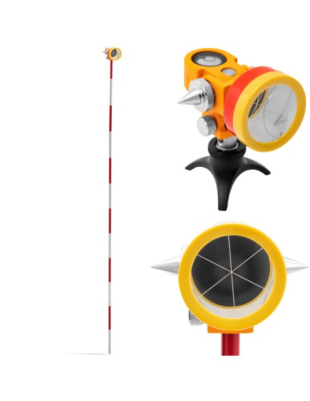 Mini prizminis geodezinis tolimačio veidrodis su stulpo ir pagrindo sidabrine danga Dia. 3,6 cm 1,26 m Mini prizminis geodezinis tolimačio veidrodis su stulpo ir pagrindo sidabrine danga Dia. 3,6 cm 1,26 m