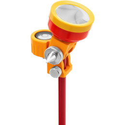 Mini prizminis geodezinis tolimačio veidrodis su stulpo ir pagrindo sidabrine danga Dia. 3,6 cm 1,26 m