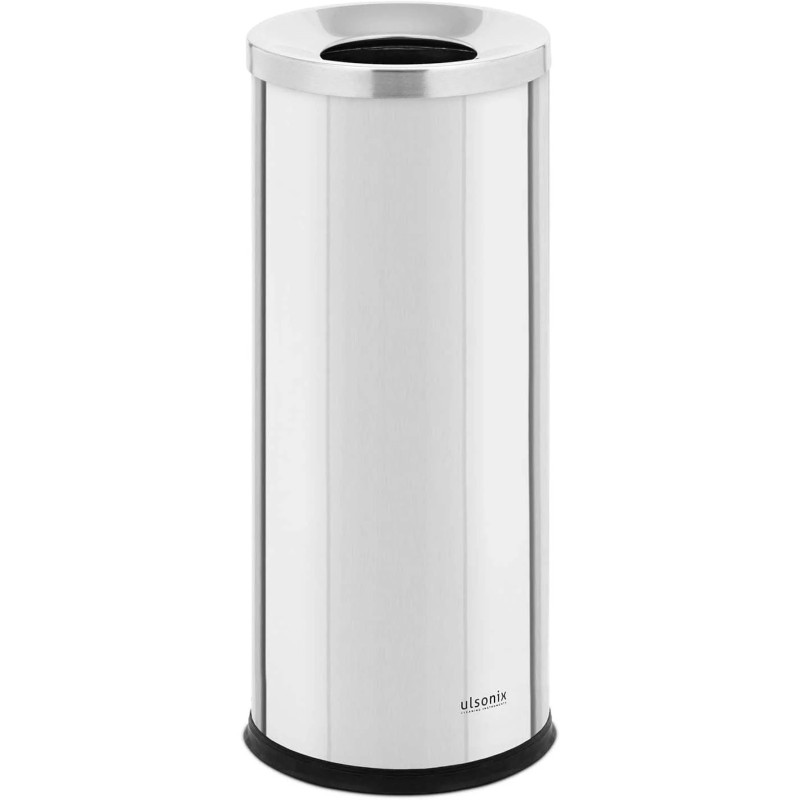 Miesto lauko šiukšlių dėžė, apvali sk. 250 x 610 mm PLIENAS sidabras